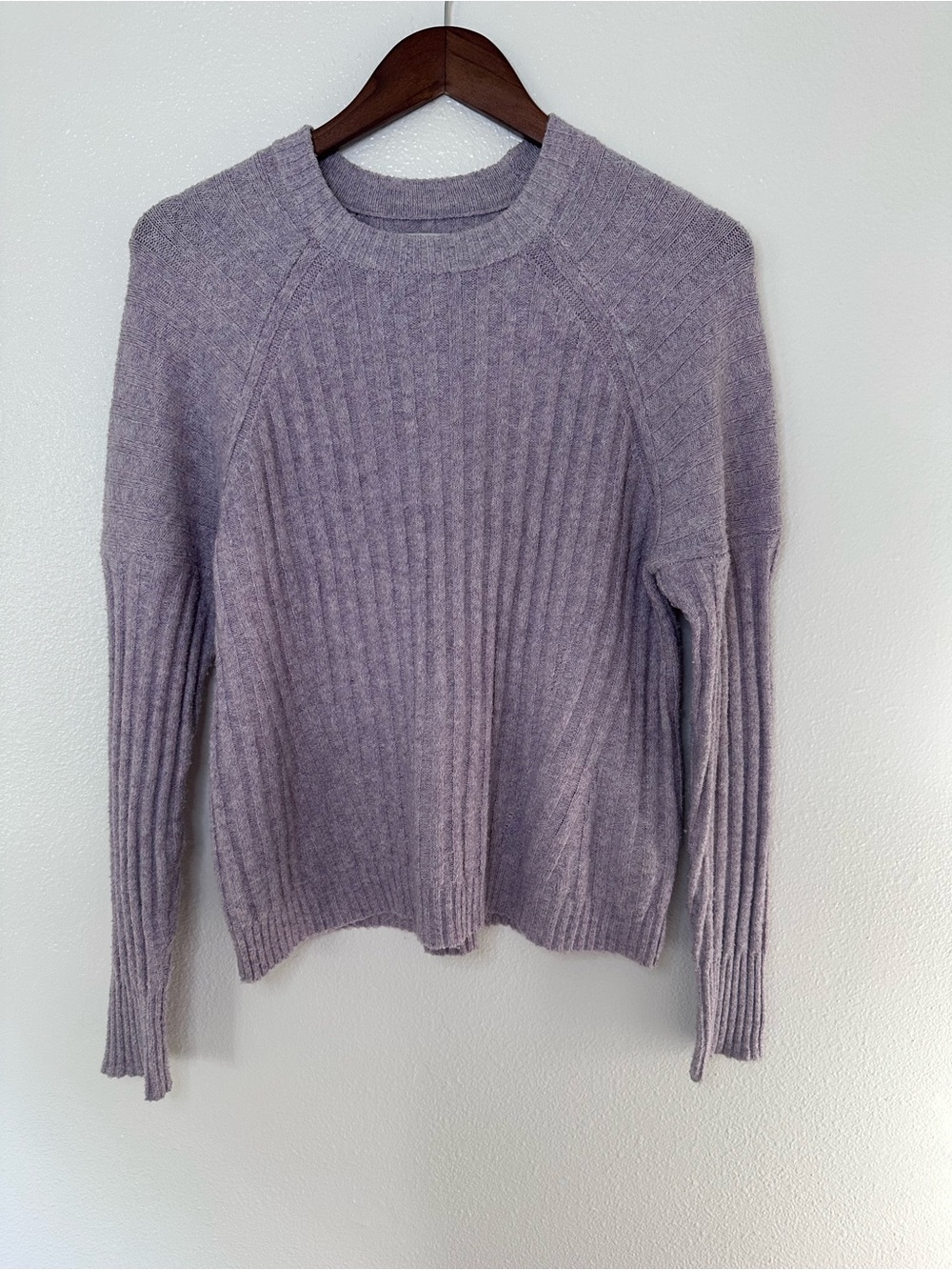American Eagle Outfitters Lavender Ribbed Crewneck Sweater